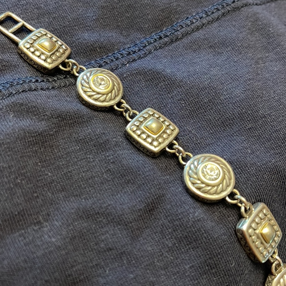Brighton Heiress Reversible Crystal Gold Silver Hearts Bracelet - Picture 4 of 6